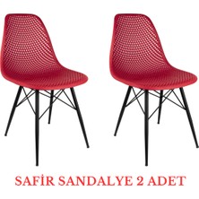 Safir Sandalye – Metal Ayaklı Modern Mutfak Kafe Restoran Ofis Sandalyesi 2'li Set