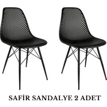Safir Sandalye – Metal Ayaklı Modern Mutfak Kafe Restoran Ofis Sandalyesi 2'li Set