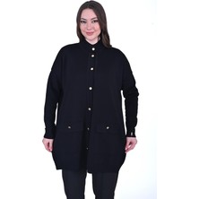 Fransız Triko Yün Hırka Siyah