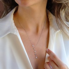 Kutup Yıldızı Sıralı Gümüş Kolye