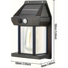 HB-700 Model Dekoratif Güneş Enerjili Bahçe LED Ampül Hareket Sensörlü Bahçe LED Su Geçirmez 3 Mod'lu Solar Duvar LED
