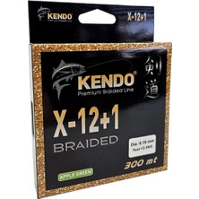 Kendo X-12+1 Braided 300m Apple Green Örgü İp 0,18mm
