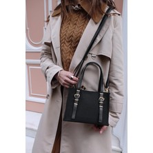 Kadın Kanvas Siyah El Ve Omuz Tote Çanta 267