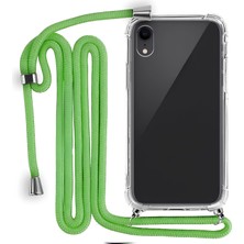 Piyasa Sepeti iPhone XR Boyun Askılı Şeffaf Tank Kılıf Yeşil