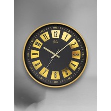 D-218-A-12 Parçalı Kadran 30 cm Sessiz Akar Duvar Saati Gold