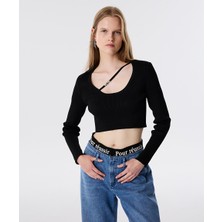 Metal Aksesuarlı Crop Triko TW6250050163001