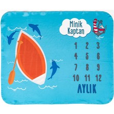 Küçük Denizcilere Hediye Bebek Fotoğraf Battaniyesi Seti Aylık Çekim Battaniye
