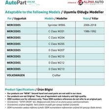 Alpha Auto Part Mercedes Vito Viano, W638, W639 Için Debriyaj Pedal Lastiği-2 Adet