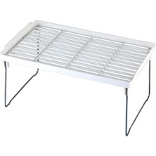 Dolap Içi Raf Düzenleyici, Metal Ayaklı, Plastik Mutfak Rafı, Tezgah Üstü Yer Kazandıran Organizer, 14X30CM