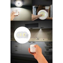 Uzaktan Kumandalı Yapışkanlı 3'lü LED Spot Lamba