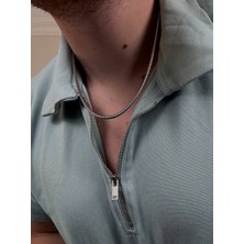 Erkek Silver Paslanmaz Çelik Oval Kolye Renk Atmaz Solma Yapmaz Unısex Solmaz Kombinlenebilir