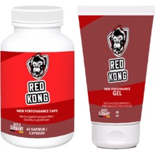 Red Kong 60LI Yüksek Güç ve Sertliğine Kaps + Red Kong Gel Erkeğe Sertleştirmeye Jel 50 ml