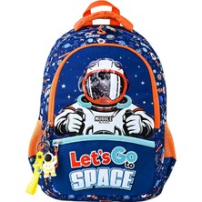 Muggle 3 Bölmeli Astro Okul Sırt Çantası Mavi (MU-5868)