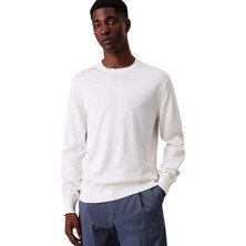 Calvin Klein Supima Cotton Erkek Beyaz Sweatshirt  LV040BM343-YAS
