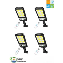 HB-400 Model 4'lü Paket Solar Güneş Enerjili LED Bahçe Aydınlatması 120 Ledli 3 Modlu Hareket Sensörlü Su Geçirmez Lambası (2400MAH.)