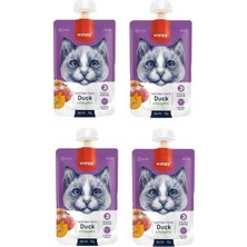 Wanpy Digiworld Taze Ördekli&bal Kabaklı Kedi Et Ezmesi 90 gr x 4 Adet