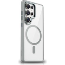 Galaxy Uyumlu S25 Ultra Kılıf M-Safe Şarj Özellikli Zore Krom M-Safe Silikon Kapak