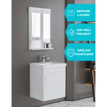 Luzia 50 cm Banyo Dolabı (Lavabo Dahil, Ayna Dahil)