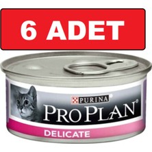 Delicate Hindi Etli Kedi Konservesi 6 Adet 85 gr Hassas Kedi Yaş Maması