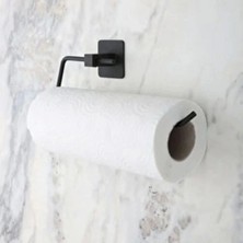 Shopwave Kendiliğinden Yapışkanlı Siyah Paslanmaz Metal Rulo Havluluk Aparat (5047)