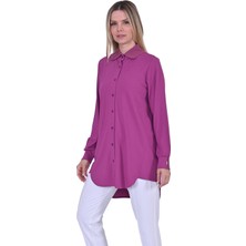 Modal Penye Gömlek Menekşe