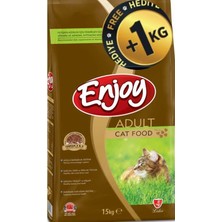 Enjoy Kedi Maması Tavuklu Yetişkin 15 kg + 1 kg Hediye