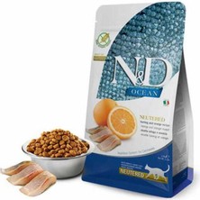 Ocean Ringa Balıklı ve Portakallı Tahılsız Kısırlaştırılmış Kedi Maması 1,5 kg