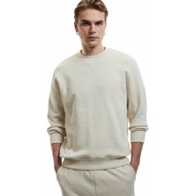 Koton Bisiklet Yaka Dikiş Detaylı Şardonlu Pamuk Karışımlı Basic Sweatshirt