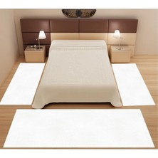 Dijital Baskı Kaymaz Taban Yıkanabilir Modern 3'lü Yatak Odası Halısı (80 x 150 2 Adet -80 x 150 1ADET)