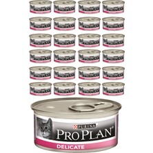 Pro Plan Delicate 85 gr x 24 Hassas Hindi Etli Kedi Konservesi Seçici Yetişkin Kediler İçin