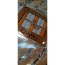 Unisex Bebek %100 Pamuklu Organik 1/24 Ay Kutulu 7'li Fitilli Penye Ağız Silme Mendili