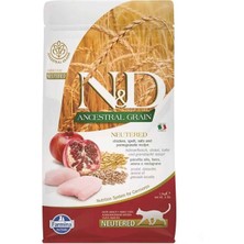 Ancestral Tavuklu ve Narlı Tahıllı Kısırlaştırılmış Kedi Maması 1.5 kg