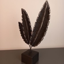 Aurora Feather – Lüks 3’lü Siyah Tüy Dekoratif Obje (33X23 Cm)