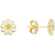 Altın Minik Papatya Mine Küpe