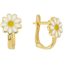 Altın Mineli Papatya Çocuk Küpe