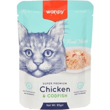 Wanpy Digiworld Pouch Tavuklu & Deniz Taraklı Yaş Kedi Maması (85GR x 12 Adet)