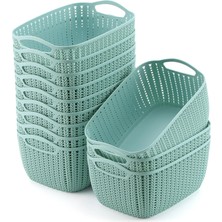 Mint Yeşili Hasır Görünümlü Çamaşır Sepeti – 39 Litre, Geniş Hacimli