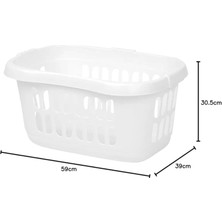 Dekoratif Beyaz Çamaşır Sepeti – Temiz ve Ferah Görünüm (39 Litre)
