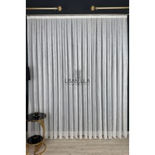Lisabella Home Lineart Etek Desenli Modern Çizgi Detaylı Beyaz Örme Tül Perde | Yeni Sezon (1x2.5 Pile Dikişli)
