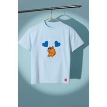 Jantifox Mavi Yumuşak Kalp Cırtlı Yama-Patch Sticker