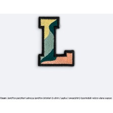 Jantifox L Harfi Nakış Cırtlı Yama-Patch Sticker