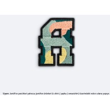 Jantifox A Harfi Nakış Cırtlı Yama-Patch Sticker