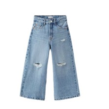 Kız Çocuk Yırtık Detaylı Wide Leg Pantalon