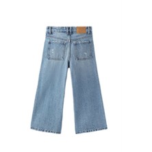 Kız Çocuk Yırtık Detaylı Wide Leg Pantalon
