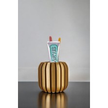 Diş Fırçalığı Diş Fırçalık Diş Fırçası Standı Diş Fırçası Tutucu Altın Eskitme Model 79