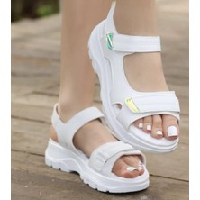 Divamod 1300 Kadın Cırtlı Kalın Taban Comfort Sandalet