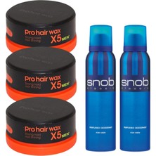Morfose Men Pro Hair Wax Strong Hold (Turuncu) 150 gr 3 Adet + Snob Erkek Deodorant 150 ml 2 Adet