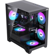 Orion Elite 4x Tuştan Değişen Rgb Fanlı M-Atx Boş Bilgisayar Kasası Siyah