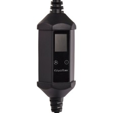 Evwallbox 7,4 Kw Taşınabilir 5mt Tip2 Kablo + Wifi + Bluetooth + Mobil Uygulama + Taşıma Çantası + 220V Dönüştürücü (Siyah kasa)