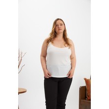 Büyük Beden Askılı Atlet Beyaz